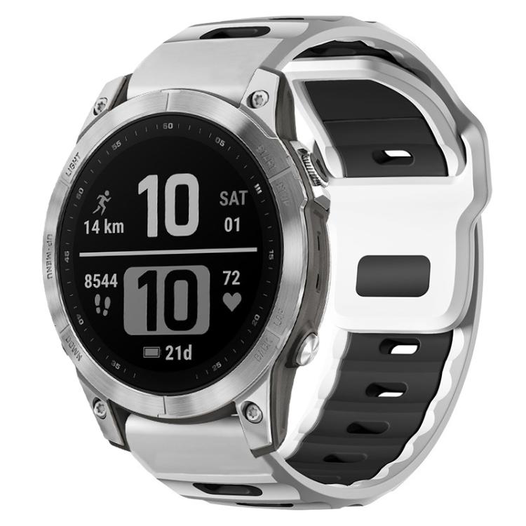 Cinturino per orologio xDfin Flat-head in silicone bicolore, For Garmin Fenix 8/7/6/5 22mm