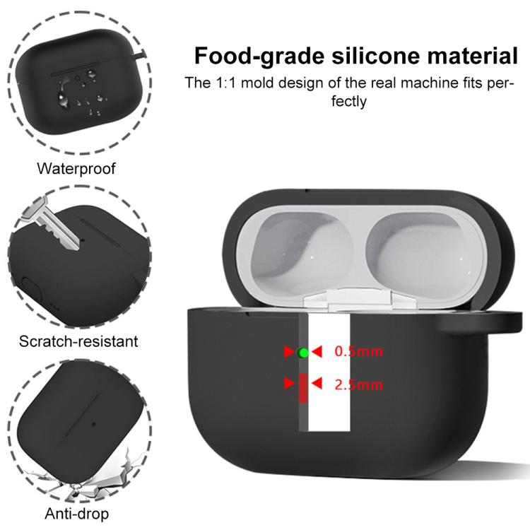 Custodia protettiva silicone per AirPods 4 con gancio
