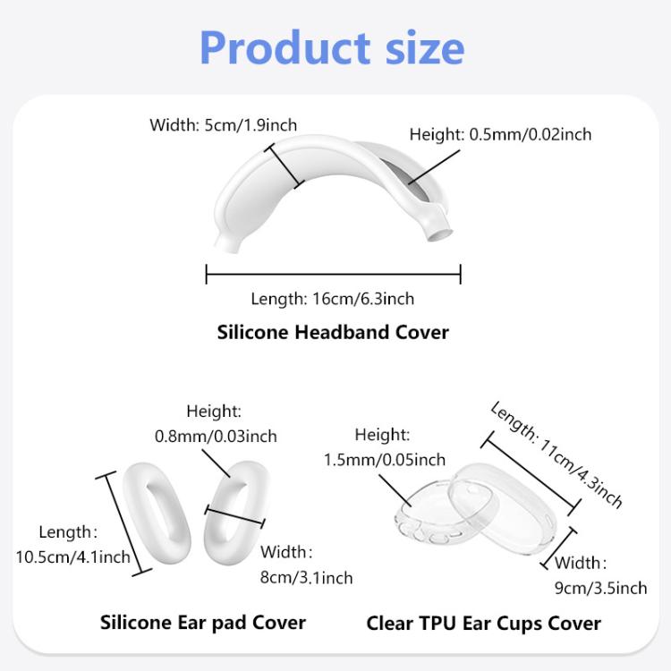 Custodia protettiva in silicone 3 in 1 per cuffie XDcase, For Apple AirPods Max / Max 2