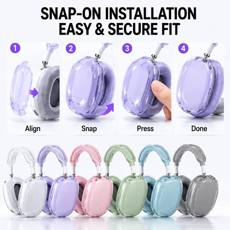 Custodia protettiva per cuffie XDcase 3 in 1 in TPU, For Apple AirPods Max / Max 2