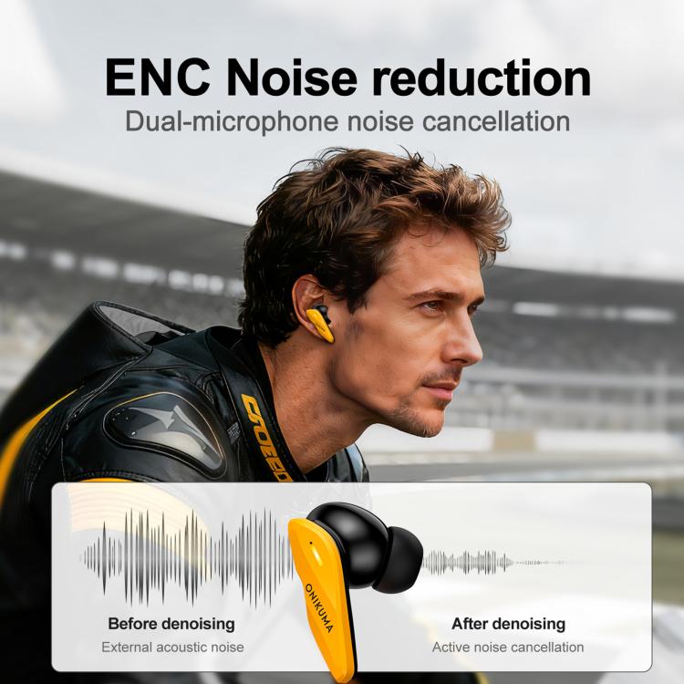 ONIKUMA TX616 ENC Auricolari wireless Bluetooth con doppio microfono, riduzione del rumore e tripla modalità, TX616