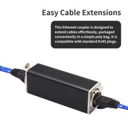 KNZ63YC RJ45 Network Cable Female to Female Long Locking Adapter with Shielding, KNZ63YC