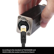 KNZ63YC RJ45 Network Cable Female to Female Long Locking Adapter with Shielding, KNZ63YC