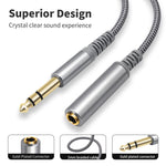 Cavo di prolunga stereo da 6,35 mm (1/4 di pollice) TRS maschio-femmina, 2m, 3m, 4.5m, 6m