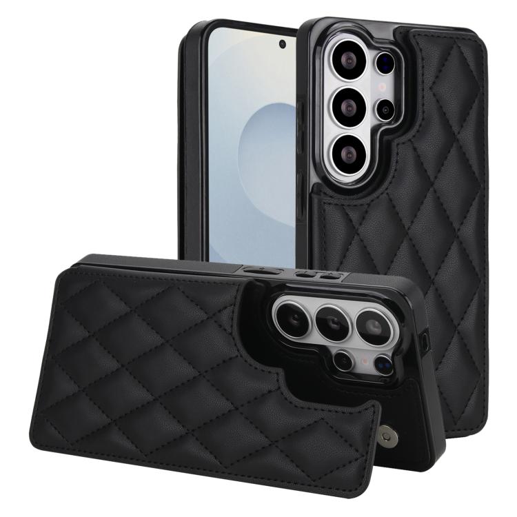 Custodia per telefono in pelle PU con doppia fibbia a forma romboidale, For Samsung Galaxy S26+ 5G, For Samsung Galaxy S26 Ultra 5G, For Samsung Galaxy S26 5G