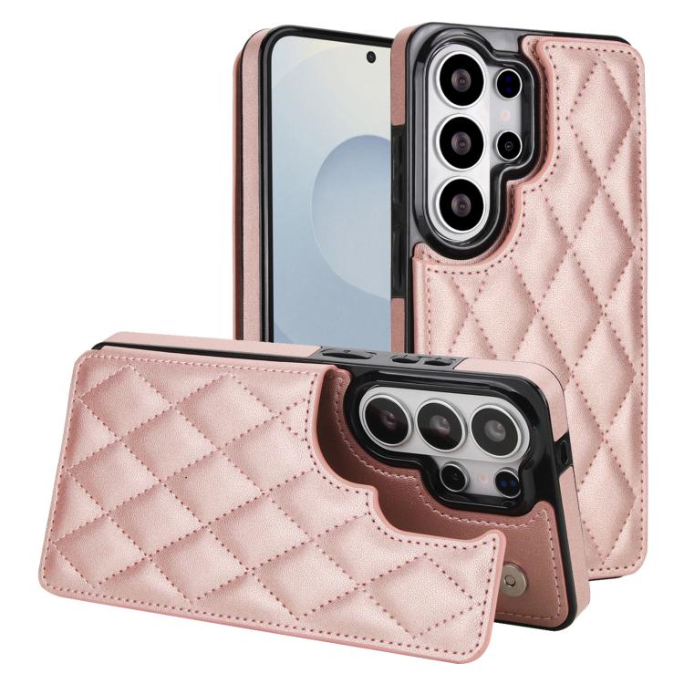 Custodia per telefono in pelle PU con doppia fibbia a forma romboidale, For Samsung Galaxy S26+ 5G, For Samsung Galaxy S26 Ultra 5G, For Samsung Galaxy S26 5G