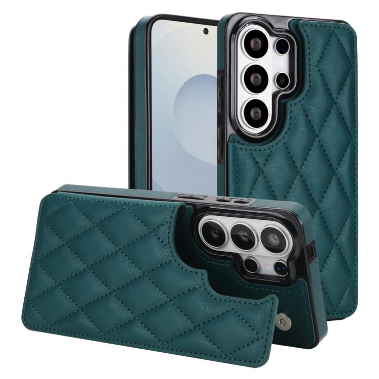 Custodia per telefono in pelle PU con doppia fibbia a forma romboidale, For Samsung Galaxy S26+ 5G, For Samsung Galaxy S26 Ultra 5G, For Samsung Galaxy S26 5G