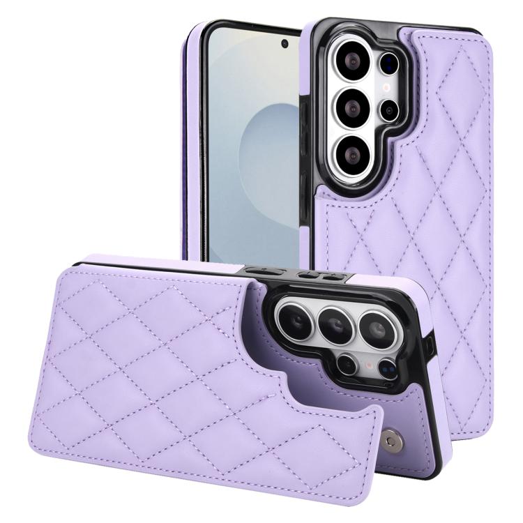 Custodia per telefono in pelle PU con doppia fibbia a forma romboidale, For Samsung Galaxy S26+ 5G, For Samsung Galaxy S26 Ultra 5G, For Samsung Galaxy S26 5G