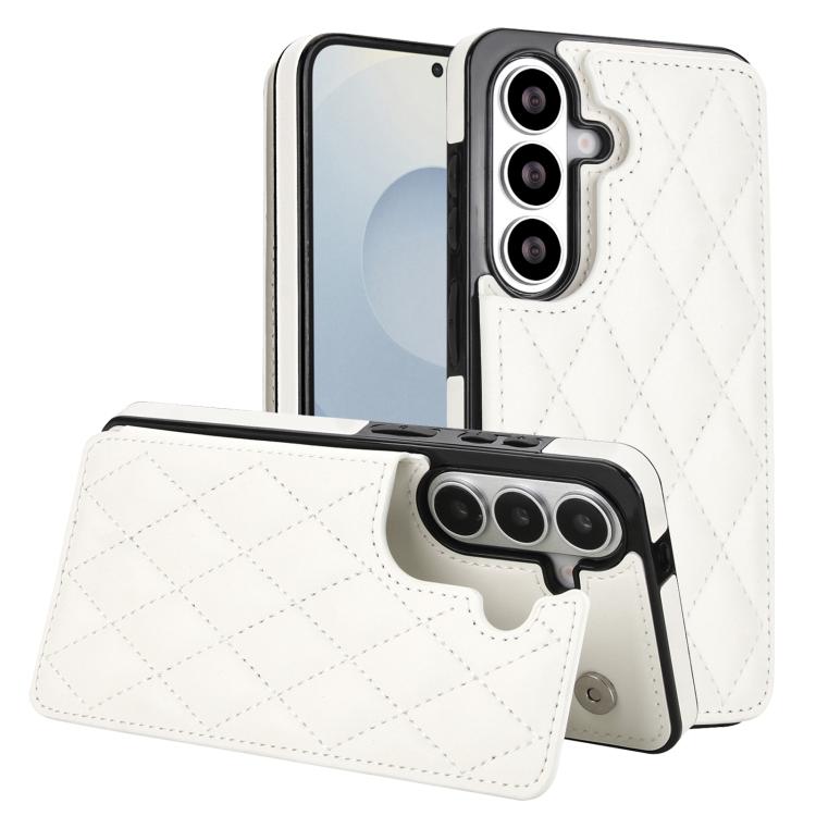 Custodia per telefono in pelle PU con doppia fibbia a forma romboidale, For Samsung Galaxy S26+ 5G, For Samsung Galaxy S26 Ultra 5G, For Samsung Galaxy S26 5G