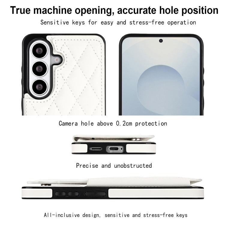 Custodia per telefono in pelle PU con doppia fibbia a forma romboidale, For Samsung Galaxy S26+ 5G, For Samsung Galaxy S26 Ultra 5G, For Samsung Galaxy S26 5G
