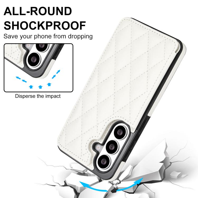 Custodia per telefono in pelle PU con doppia fibbia a forma romboidale, For Samsung Galaxy S26+ 5G, For Samsung Galaxy S26 Ultra 5G, For Samsung Galaxy S26 5G