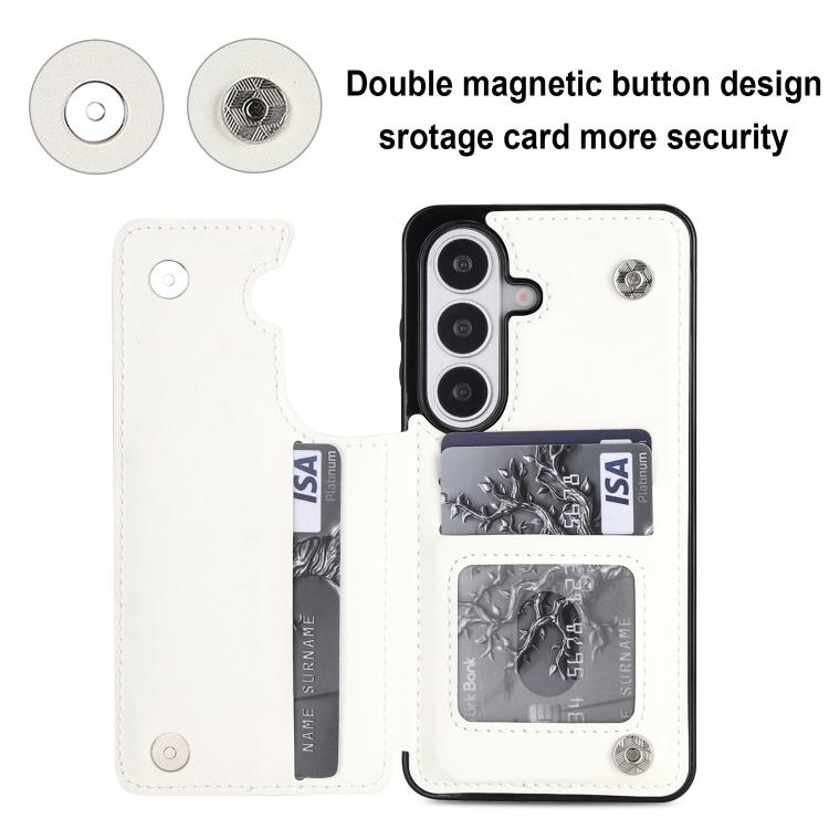 Custodia per telefono in pelle PU con doppia fibbia a forma romboidale, For Samsung Galaxy S26+ 5G, For Samsung Galaxy S26 Ultra 5G, For Samsung Galaxy S26 5G