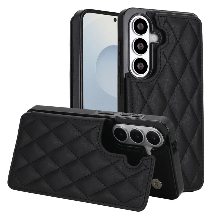Custodia per telefono in pelle PU con doppia fibbia a forma romboidale, For Samsung Galaxy S26+ 5G, For Samsung Galaxy S26 Ultra 5G, For Samsung Galaxy S26 5G
