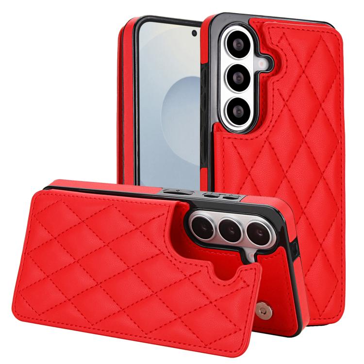 Custodia per telefono in pelle PU con doppia fibbia a forma romboidale, For Samsung Galaxy S26+ 5G, For Samsung Galaxy S26 Ultra 5G, For Samsung Galaxy S26 5G