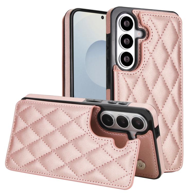 Custodia per telefono in pelle PU con doppia fibbia a forma romboidale, For Samsung Galaxy S26+ 5G, For Samsung Galaxy S26 Ultra 5G, For Samsung Galaxy S26 5G