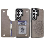 Portafoglio in pelle con doppia fibbia e mandala, cover posteriore per telefono., For Samsung Galaxy S26+ 5G, For Samsung Galaxy S26 Ultra 5G, For Samsung Galaxy S26 5G