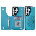 Portafoglio in pelle con doppia fibbia e mandala, cover posteriore per telefono., For Samsung Galaxy S26+ 5G, For Samsung Galaxy S26 Ultra 5G, For Samsung Galaxy S26 5G