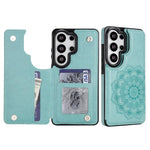 Portafoglio in pelle con doppia fibbia e mandala, cover posteriore per telefono., For Samsung Galaxy S26+ 5G, For Samsung Galaxy S26 Ultra 5G, For Samsung Galaxy S26 5G