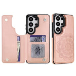 Portafoglio in pelle con doppia fibbia e mandala, cover posteriore per telefono., For Samsung Galaxy S26+ 5G, For Samsung Galaxy S26 Ultra 5G, For Samsung Galaxy S26 5G