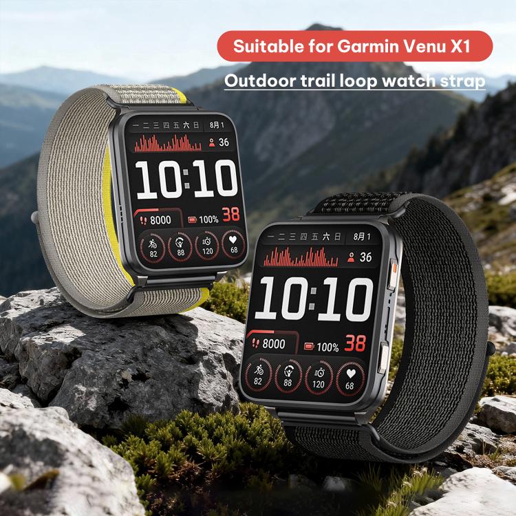 Cinturino per orologio xDfind Wild Path Loop in nylon intrecciato con chiusura a sgancio rapido., For Garmin Venu X1