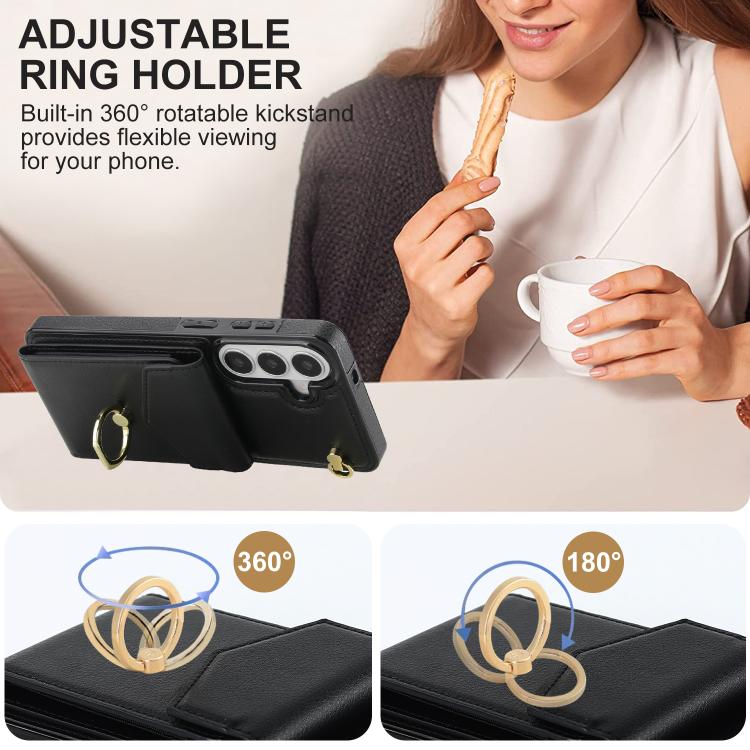 Custodia per telefono con anello porta scheda RFID e slot per scheda., For Samsung Galaxy S26+ 5G, For Samsung Galaxy S26 Ultra 5G, For Samsung Galaxy S26 5G