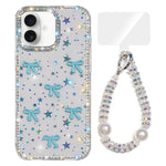 Custodia per telefono IMD con fiocco colorato scintillante e bracciale, For iPhone 17, For iPhone Air