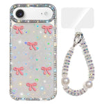 Custodia per telefono IMD con fiocco colorato scintillante e bracciale, For iPhone 17, For iPhone Air