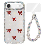 Custodia per telefono IMD con fiocco colorato scintillante e bracciale, For iPhone 17, For iPhone Air