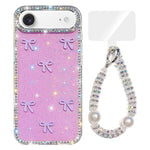 Custodia per telefono IMD con fiocco colorato scintillante e bracciale, For iPhone 17, For iPhone Air