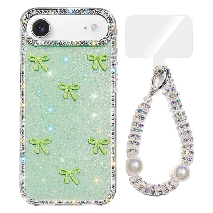 Custodia per telefono IMD con fiocco colorato scintillante e bracciale, For iPhone 17, For iPhone Air