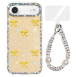 Custodia per telefono IMD con fiocco colorato scintillante e bracciale, For iPhone 17, For iPhone Air