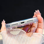 Custodia per telefono IMD con fiocco colorato scintillante e bracciale, For iPhone 16 Plus, For iPhone 16