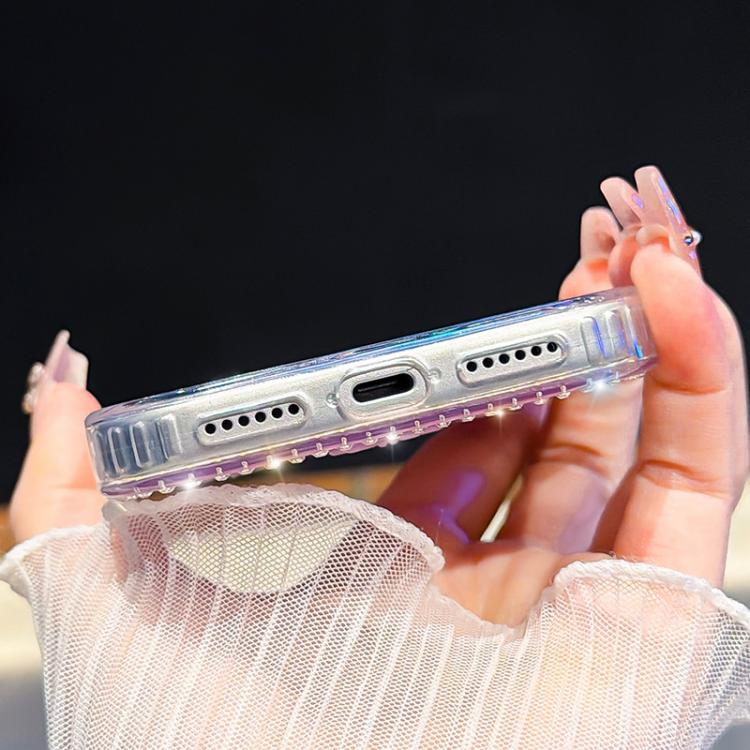 Custodia per telefono IMD con fiocco colorato scintillante e bracciale, For iPhone 16 Plus, For iPhone 16