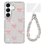 Custodia per telefono IMD con fiocco colorato scintillante e bracciale, For Samsung Galaxy A36 5G, For Samsung Galaxy A16 5G