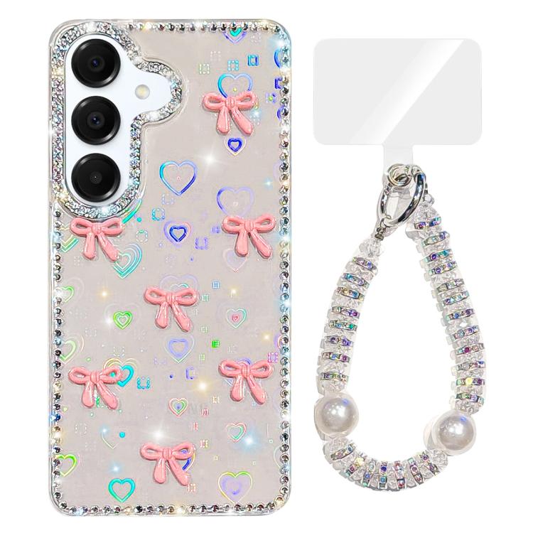 Custodia per telefono IMD con fiocco colorato scintillante e bracciale, For Samsung Galaxy A36 5G, For Samsung Galaxy A16 5G