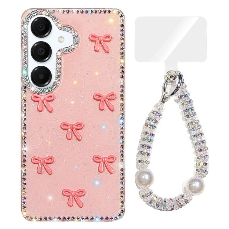 Custodia per telefono IMD con fiocco colorato scintillante e bracciale, For Samsung Galaxy A36 5G, For Samsung Galaxy A16 5G