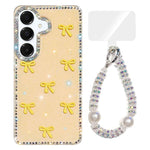 Custodia per telefono IMD con fiocco colorato scintillante e bracciale, For Samsung Galaxy A36 5G, For Samsung Galaxy A16 5G