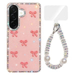 Custodia per telefono IMD con fiocco colorato scintillante e bracciale, For Samsung Galaxy A56 5G, For Samsung Galaxy A26 5G