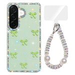 Custodia per telefono IMD con fiocco colorato scintillante e bracciale, For Samsung Galaxy A56 5G, For Samsung Galaxy A26 5G