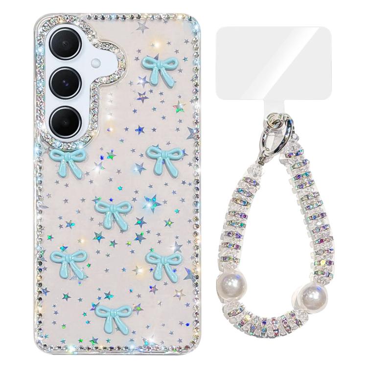 Custodia per telefono IMD con fiocco colorato scintillante e bracciale, For Samsung Galaxy A15 5G, For Samsung Galaxy A55 5G
