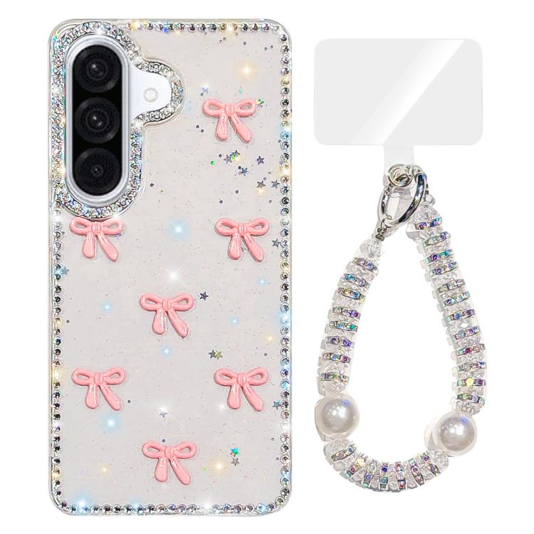 Custodia per telefono IMD con fiocco colorato scintillante e bracciale, For Samsung Galaxy A56 5G, For Samsung Galaxy A26 5G