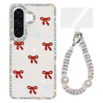 Custodia per telefono IMD con fiocco colorato scintillante e bracciale, For Samsung Galaxy A56 5G, For Samsung Galaxy A26 5G