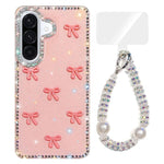 Custodia per telefono IMD con fiocco colorato scintillante e bracciale, For Samsung Galaxy A56 5G, For Samsung Galaxy A26 5G