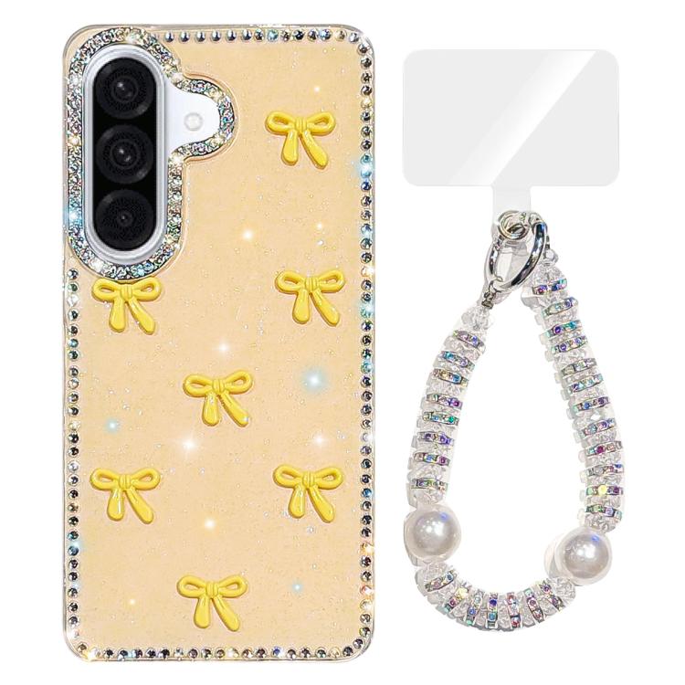 Custodia per telefono IMD con fiocco colorato scintillante e bracciale, For Samsung Galaxy A56 5G, For Samsung Galaxy A26 5G