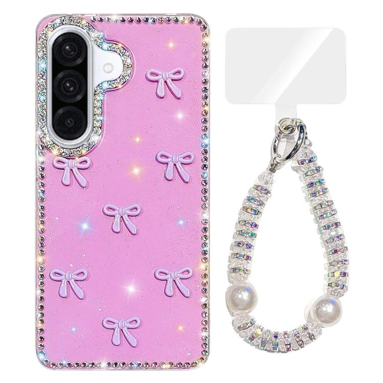 Custodia per telefono IMD con fiocco colorato scintillante e bracciale, For Samsung Galaxy A57 5G, For Samsung Galaxy A37 5G