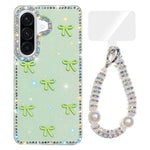Custodia per telefono IMD con fiocco colorato scintillante e bracciale, For Samsung Galaxy A57 5G, For Samsung Galaxy A37 5G