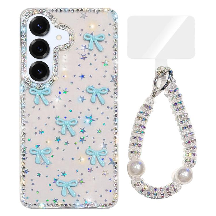 Custodia per telefono IMD con fiocco colorato scintillante e bracciale, For Samsung Galaxy S25 5G, For Samsung Galaxy S25+ 5G