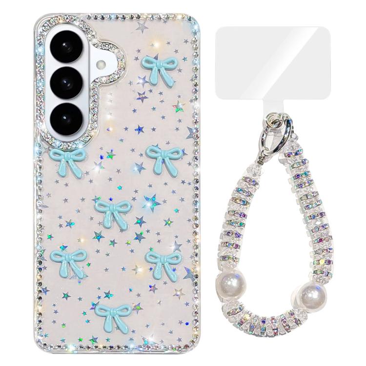 Custodia per telefono IMD con fiocco colorato scintillante e bracciale, For Samsung Galaxy S26+ 5G, For Samsung Galaxy S26 Ultra 5G