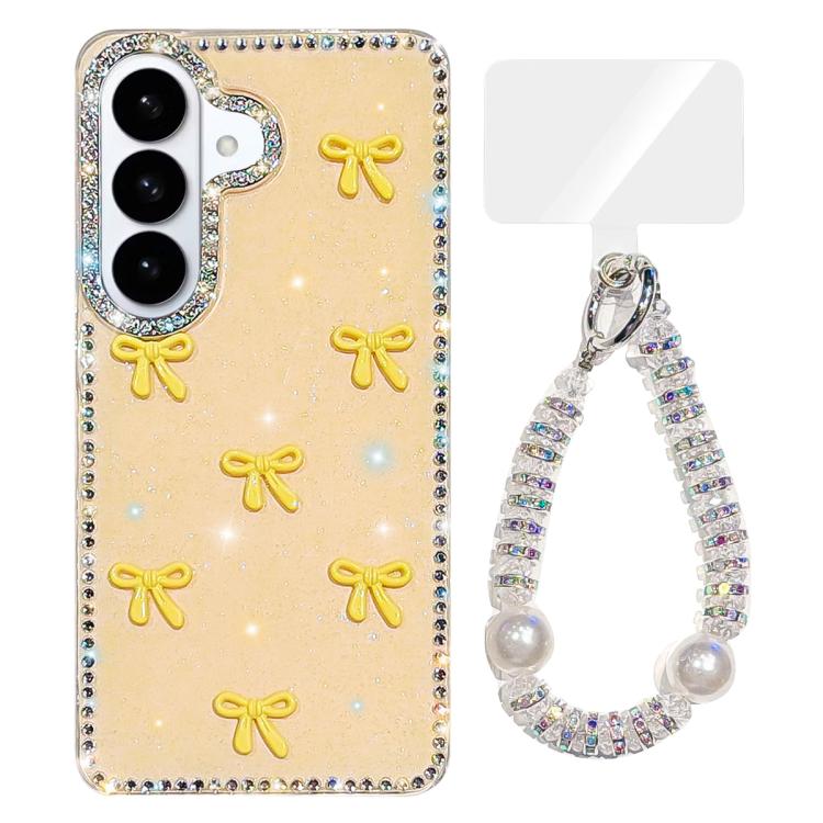 Custodia per telefono IMD con fiocco colorato scintillante e bracciale, For Samsung Galaxy S26+ 5G, For Samsung Galaxy S26 Ultra 5G