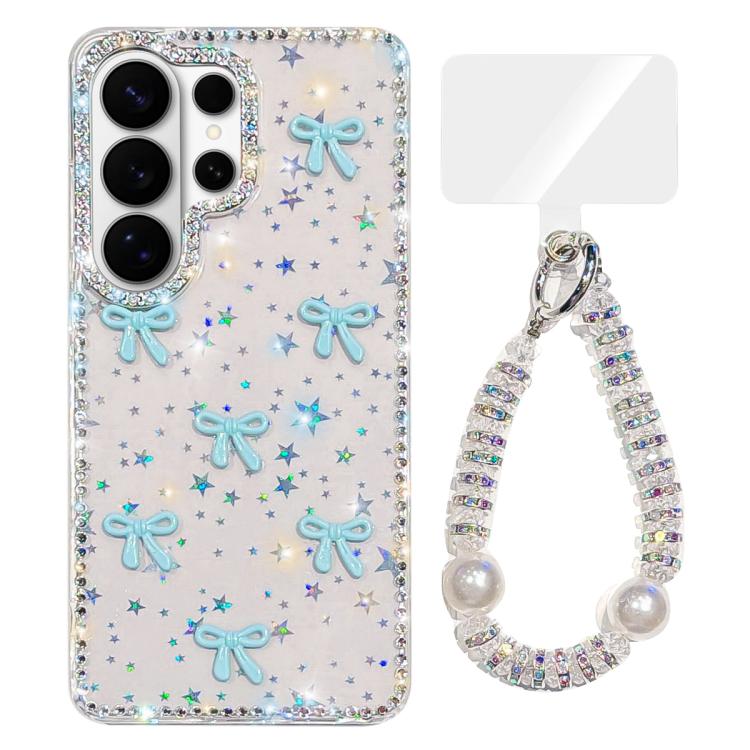 Custodia per telefono IMD con fiocco colorato scintillante e bracciale, For Samsung Galaxy S26+ 5G, For Samsung Galaxy S26 Ultra 5G